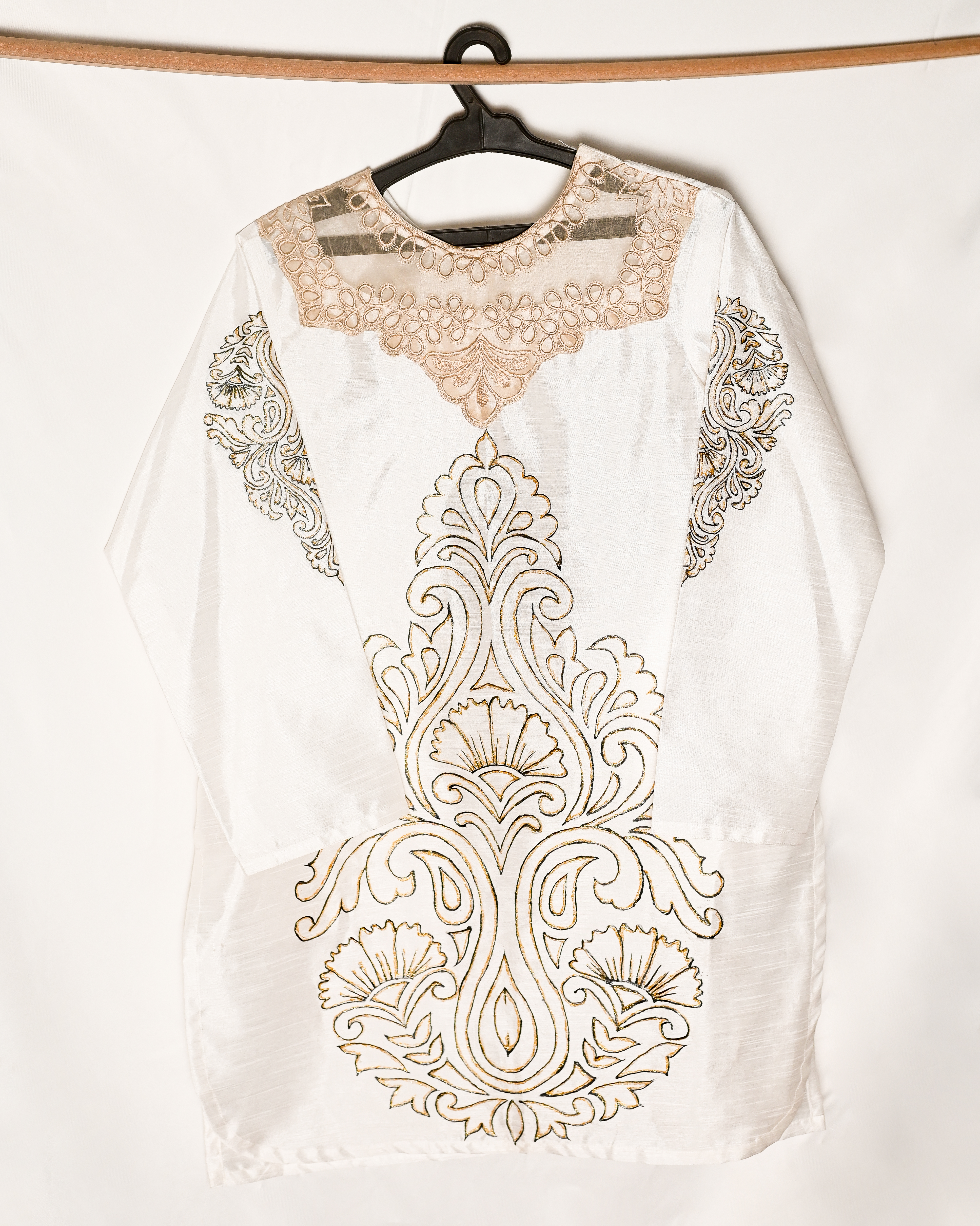 Golden Grace - Embroidered Silk Shalwar Kameez